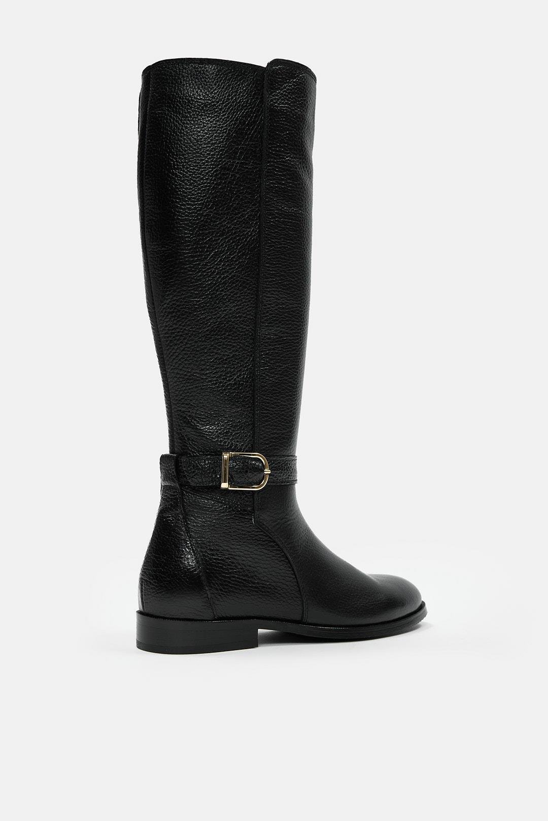 Lovissa Siyah Hakiki Deri Binici Çizme