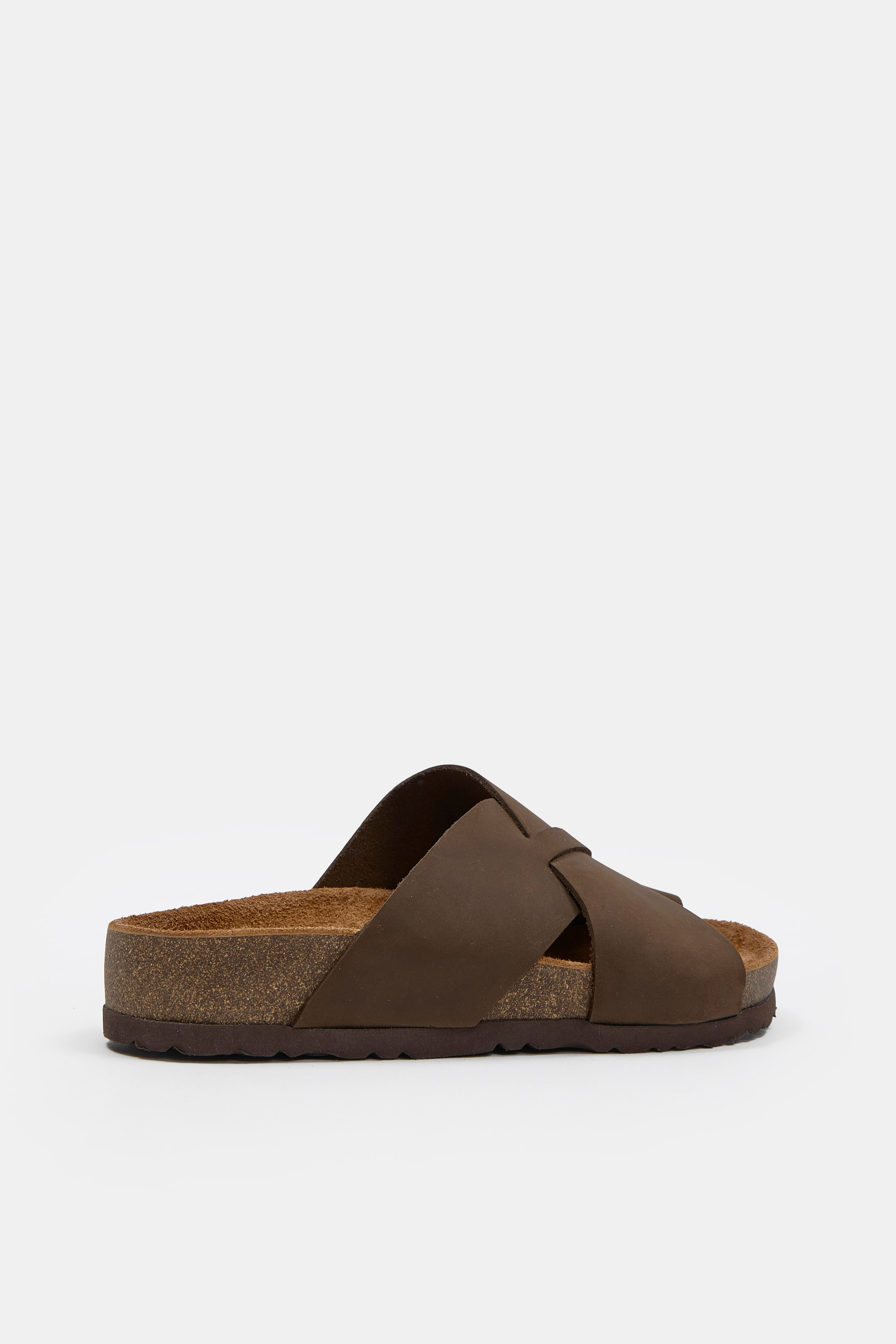 Luana Kahve Nubuk Hakiki Deri Kadın Terlik