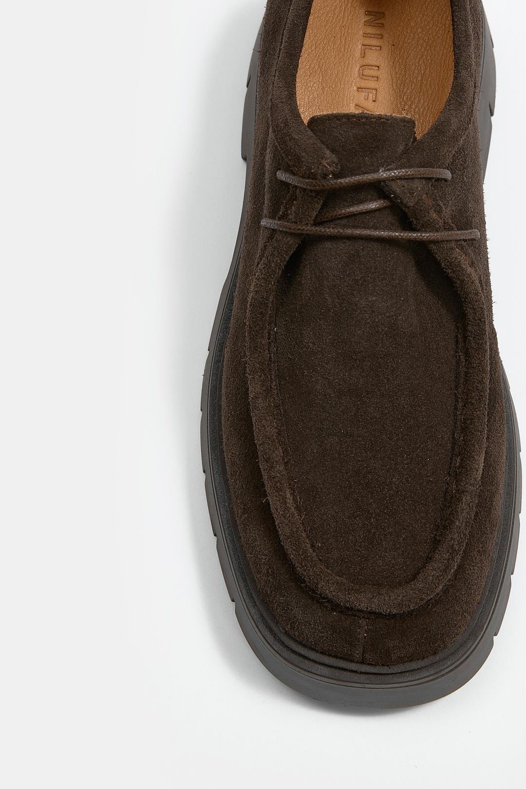 Luana Kahve Süet Hakiki Deri Kadın Loafer