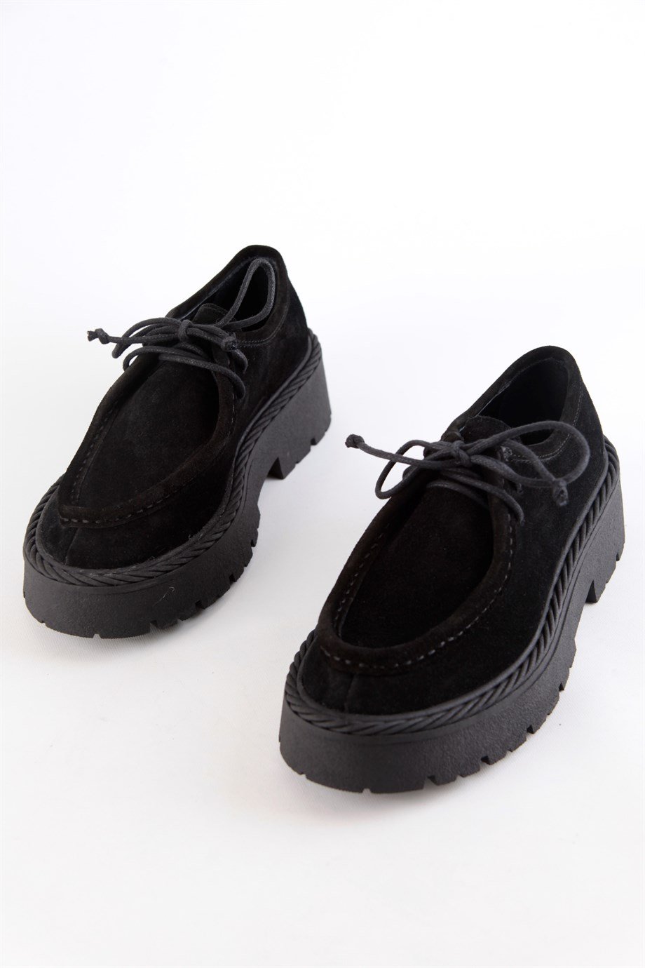 Madlen Siyah Hakiki Süet Kadın Loafer Ayakkabı