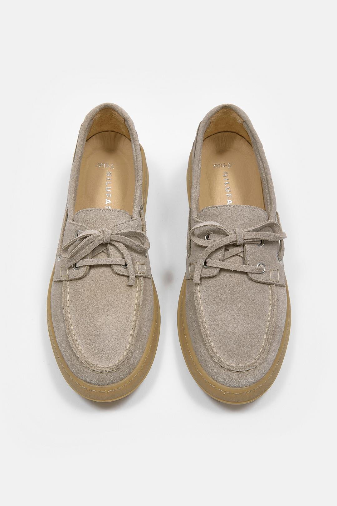 Mainoo Bej Süet Hakiki Deri Kadın Loafer