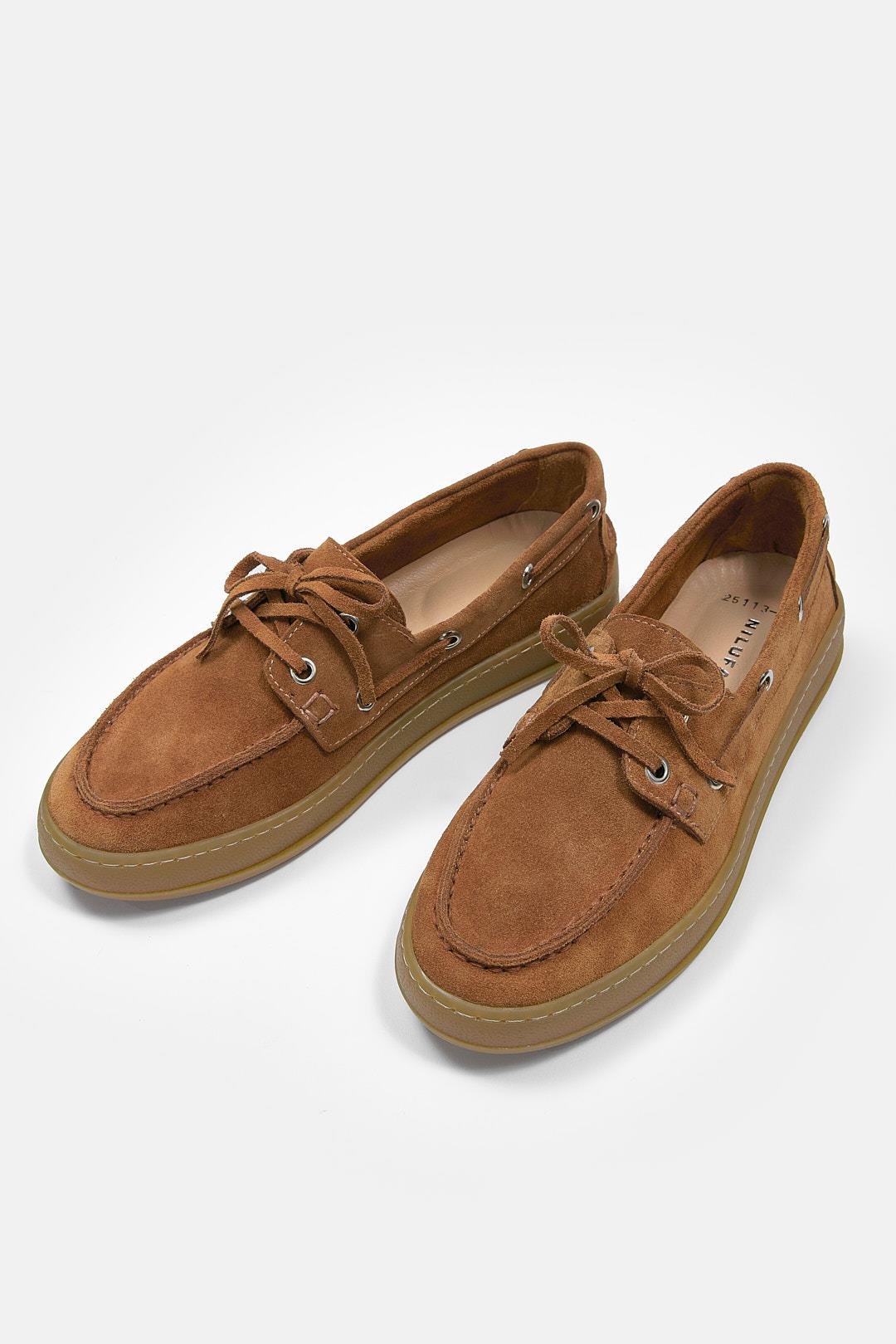 Mainoo Taba Süet Hakiki Deri Kadın Loafer