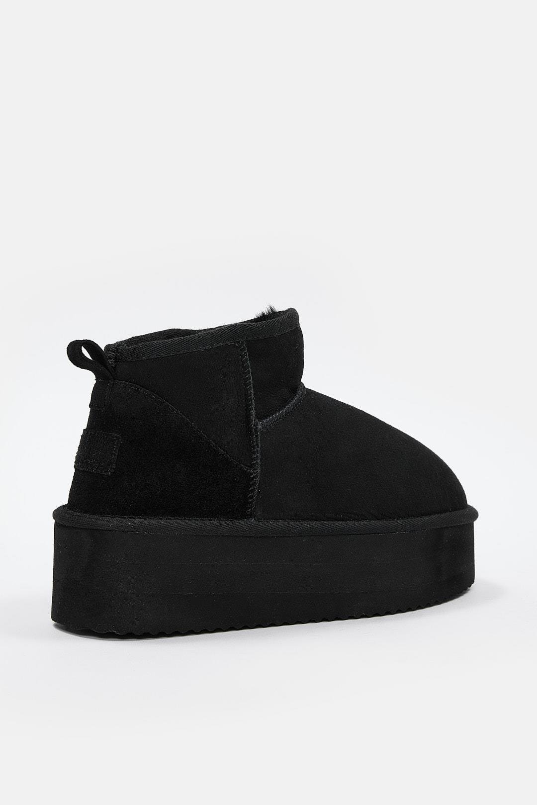 Maja Siyah Hakiki Deri İçi Gerçek Kürklü Bot