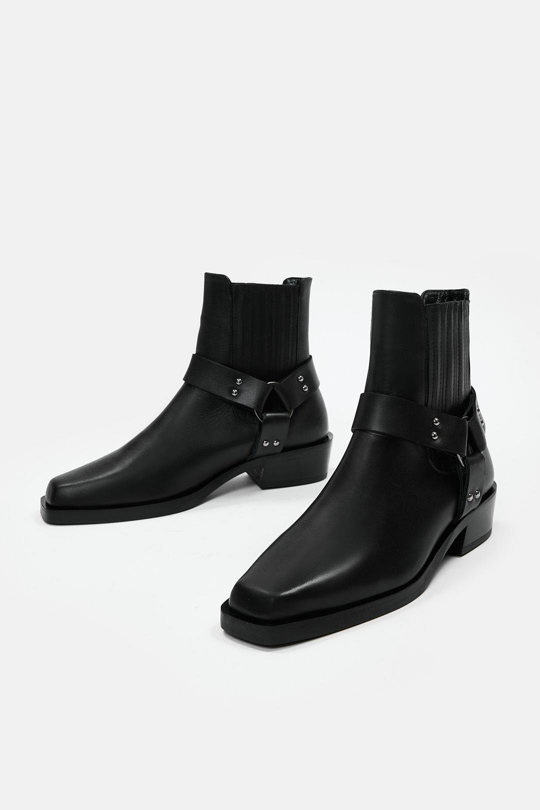 Malin Siyah Hakiki Deri Kadın Bot