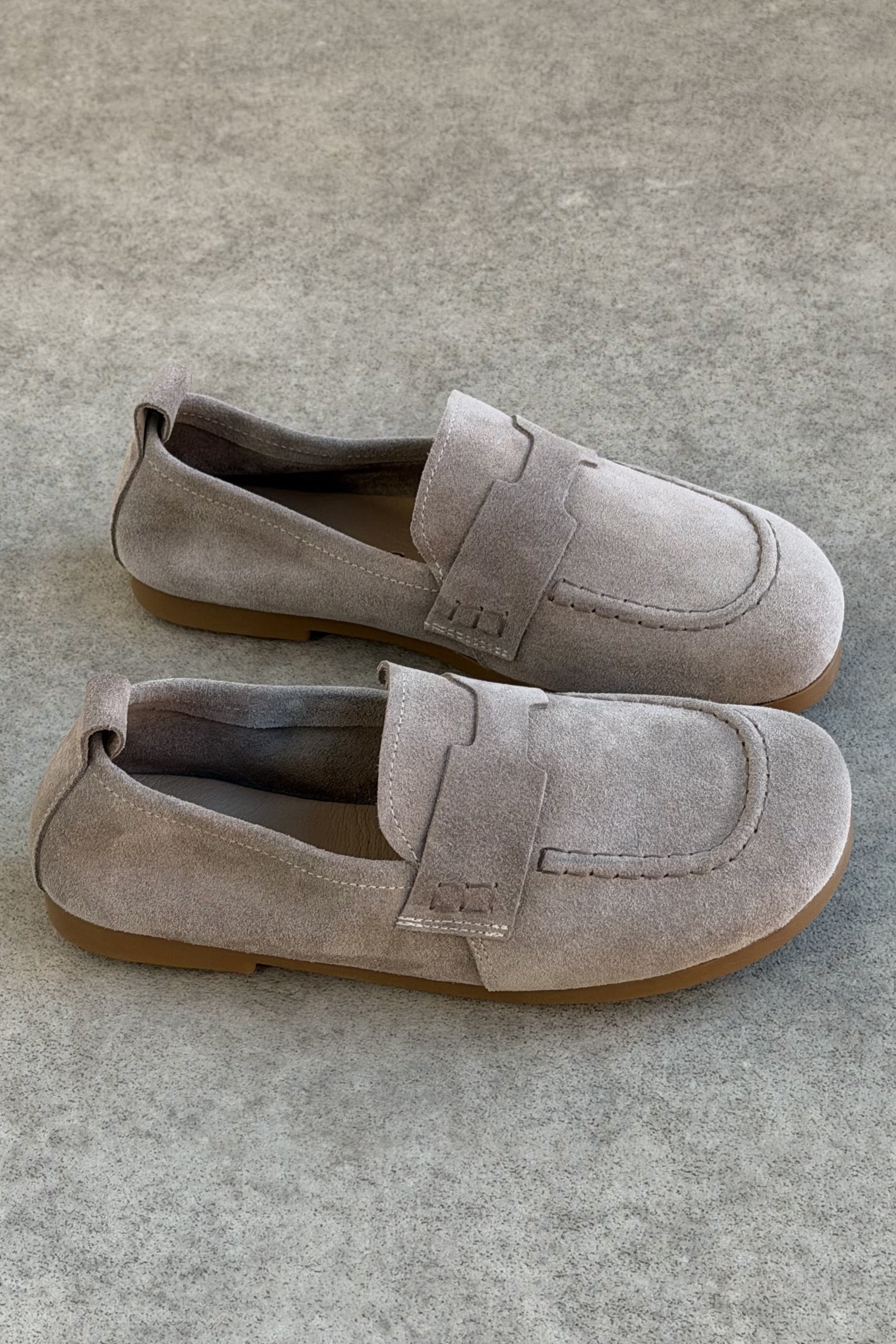 Mandy Bej Süet Hakiki Deri Kadın Loafer Ayakkabı