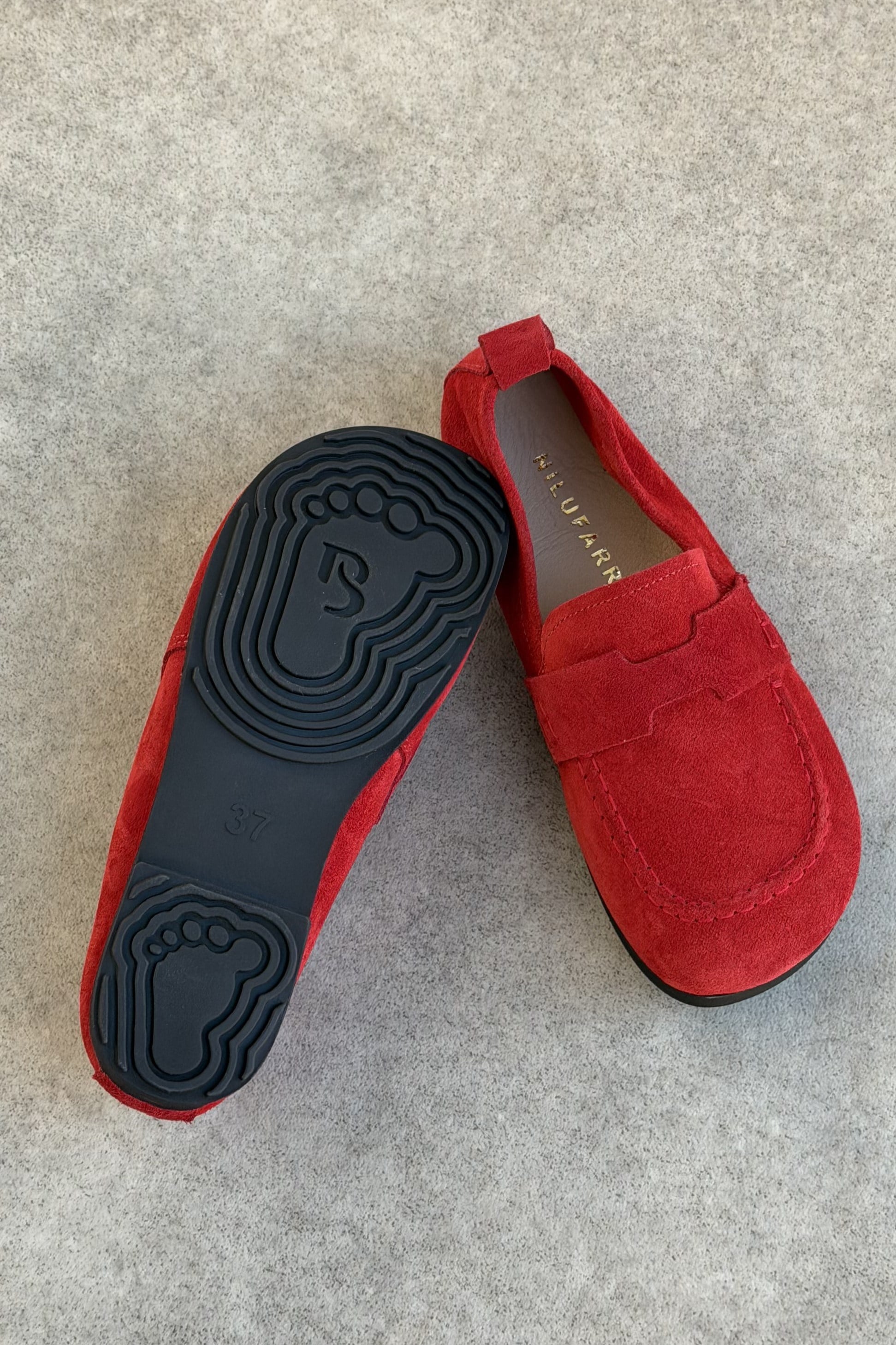 Mandy Kırmızı Süet Hakiki Deri Kadın Loafer Ayakkabı