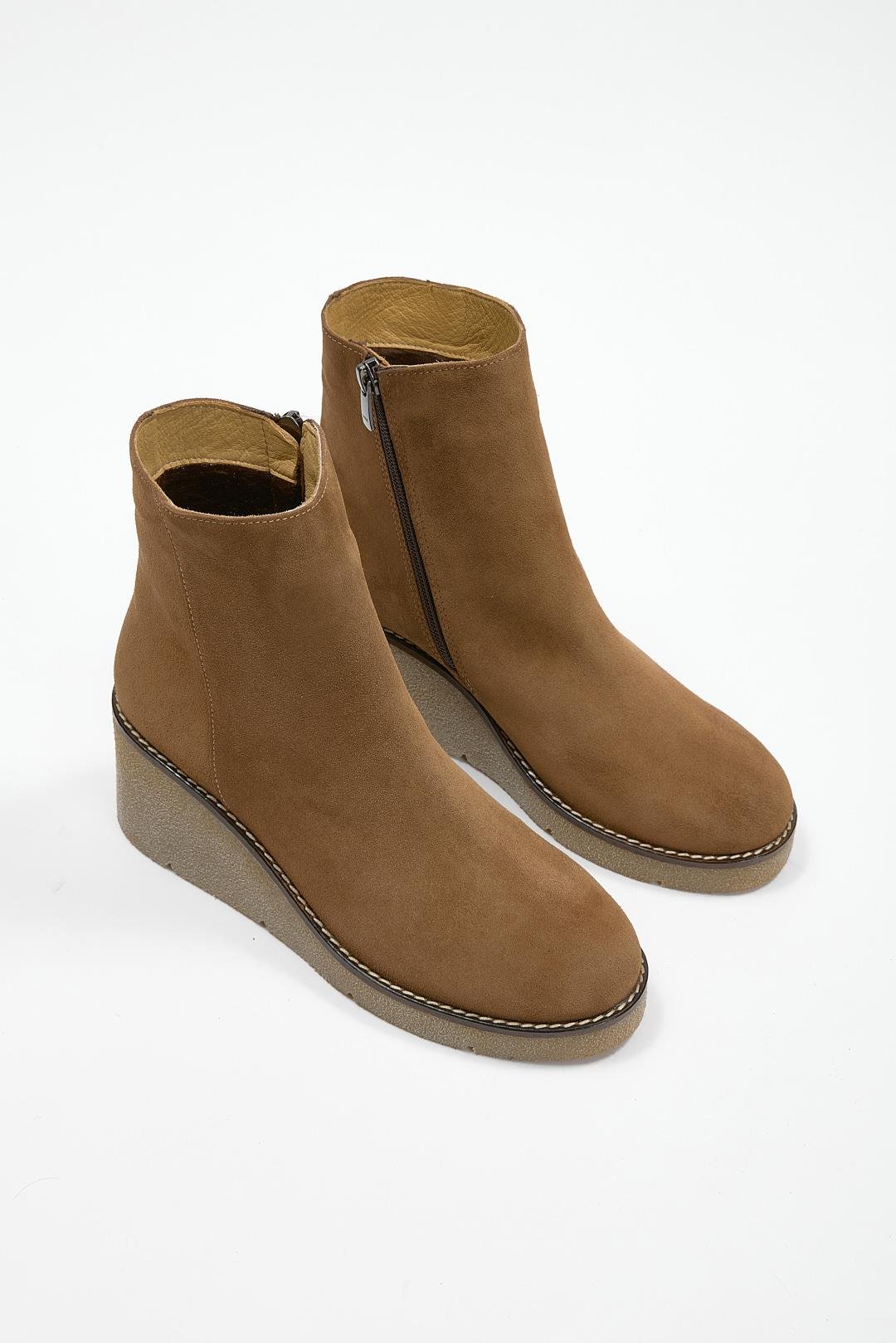 Maranda Sigaro Süet Hakiki Deri Dolgu Topuk Bot