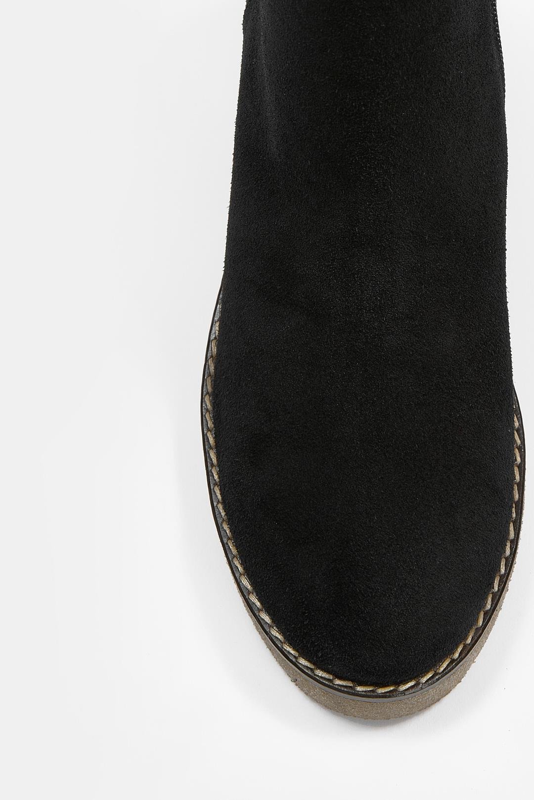 Maranda Siyah Süet Hakiki Deri Dolgu Topuk Bot