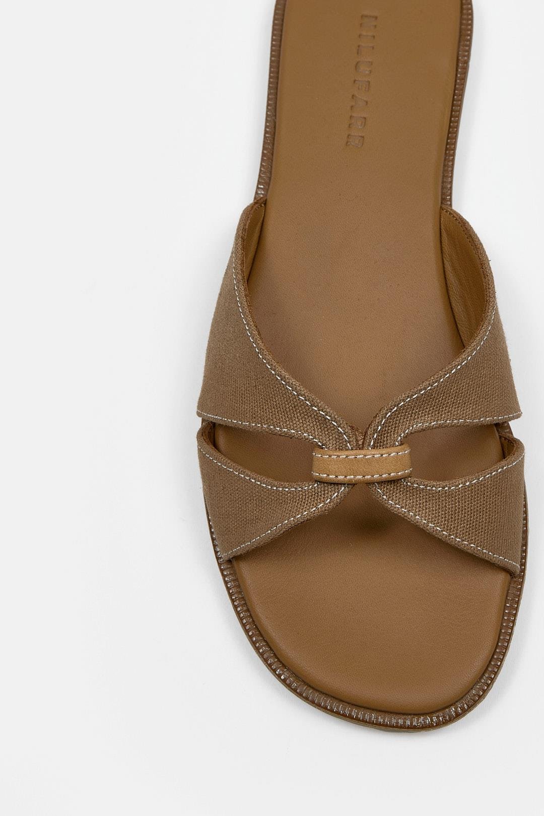 Marbelys Taba Keten Hakiki Deri Kadın Terlik