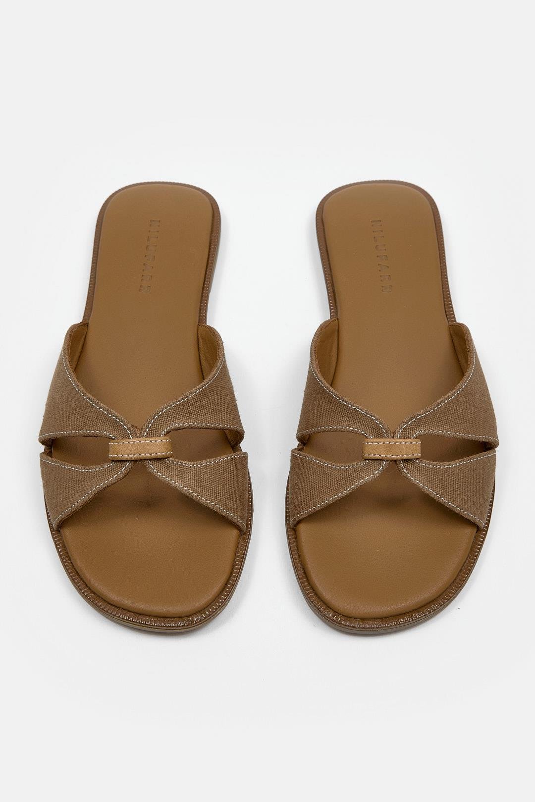 Marbelys Taba Keten Hakiki Deri Kadın Terlik