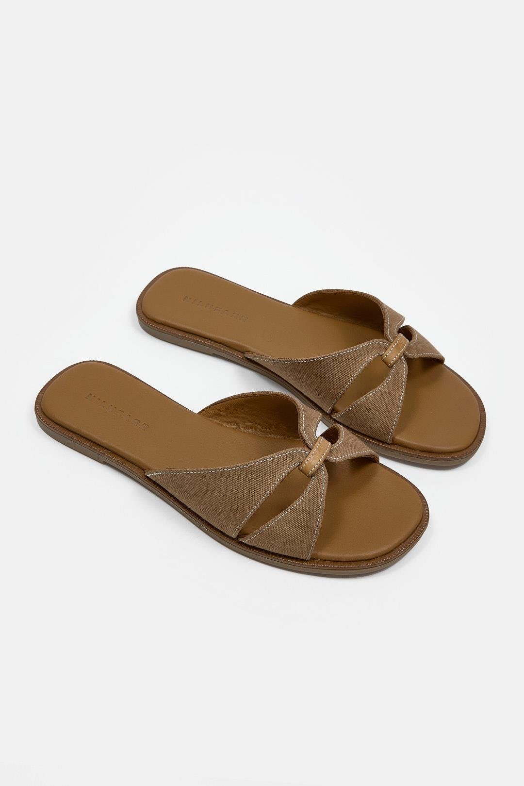 Marbelys Taba Keten Hakiki Deri Kadın Terlik