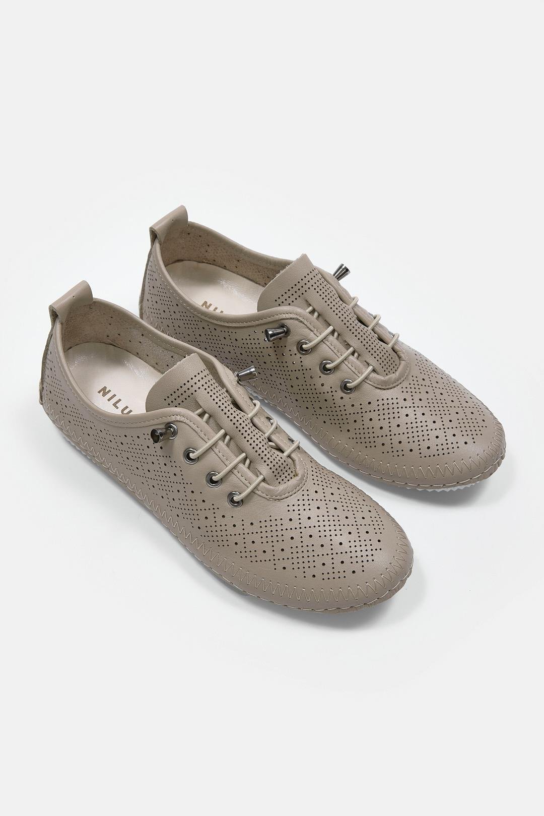 Mariable Vizon Hakiki Deri Kadın Sneaker