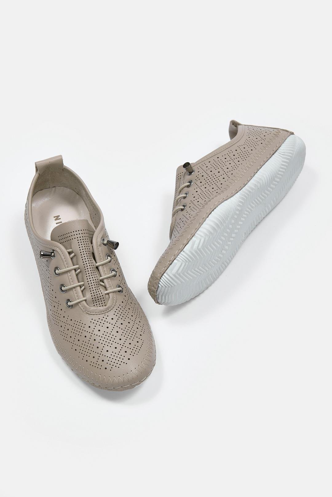 Mariable Vizon Hakiki Deri Kadın Sneaker