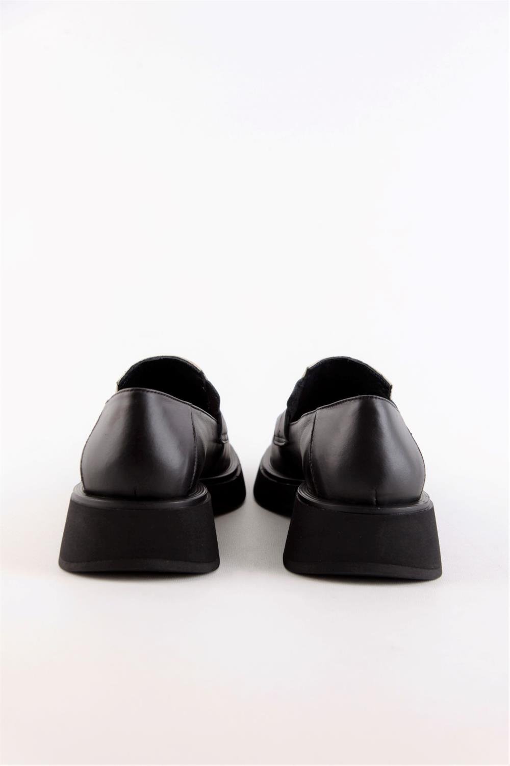 Marissa Siyah/Bej Hakiki Deri Kadın Loafer