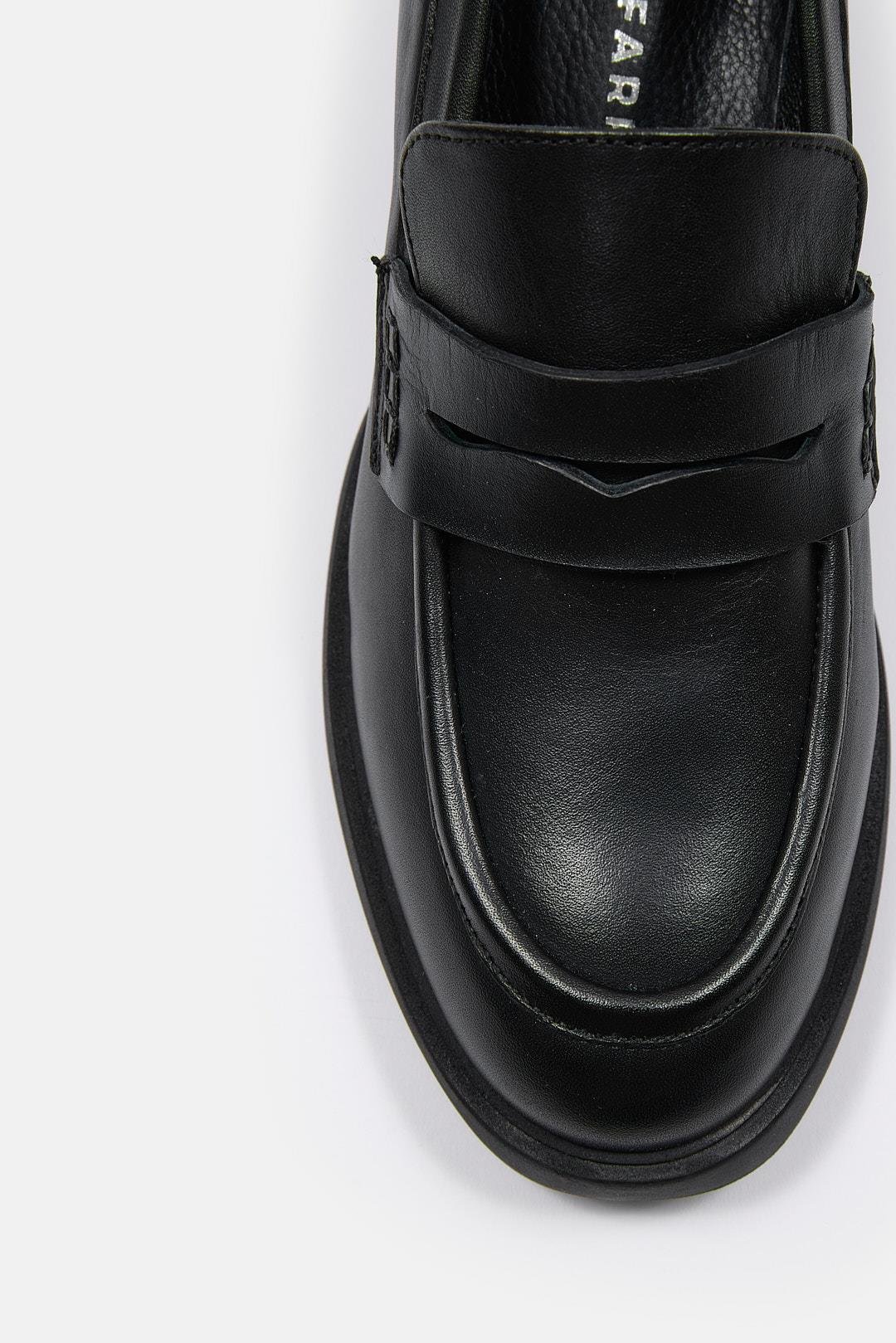 Marlies Siyah Hakiki Deri Topuklu Ayakkabı