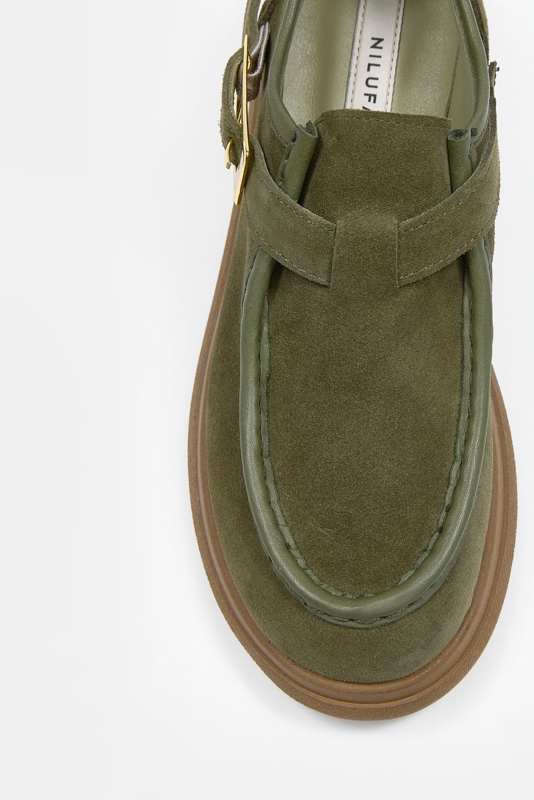 Marni Yeşil Süet Hakiki Deri Kadın Loafer Ayakkabı