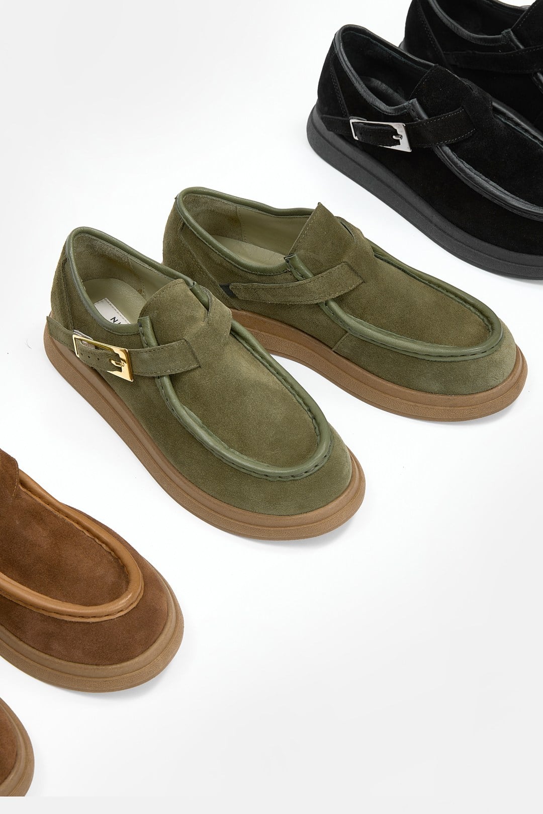 Marni Yeşil Süet Hakiki Deri Kadın Loafer Ayakkabı
