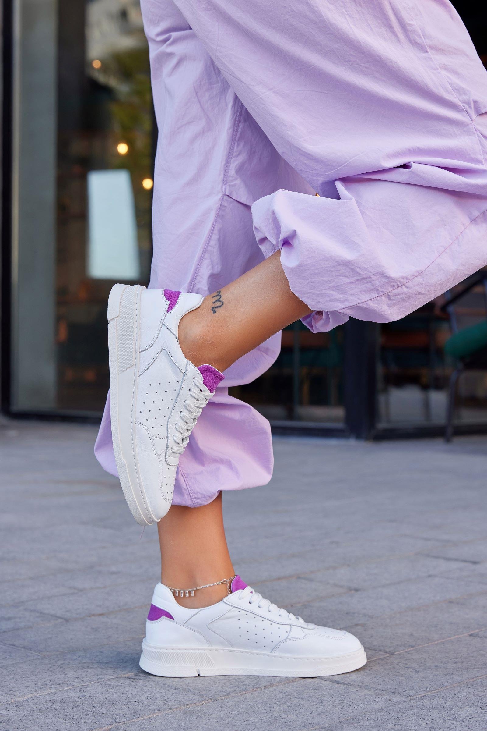 Marsel Beyaz Hakiki Deri Kadın Sneaker