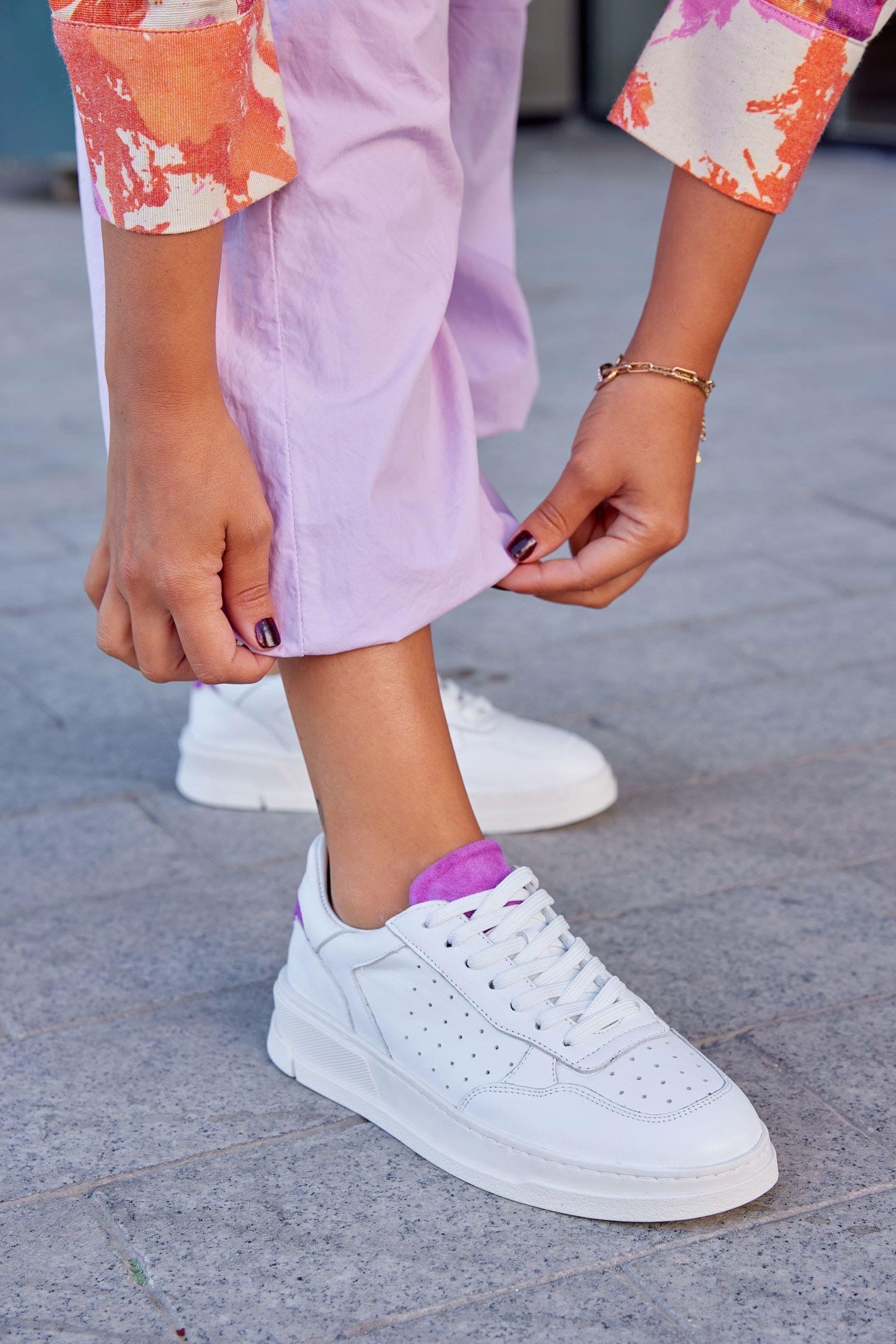 Marsel Beyaz Hakiki Deri Kadın Sneaker