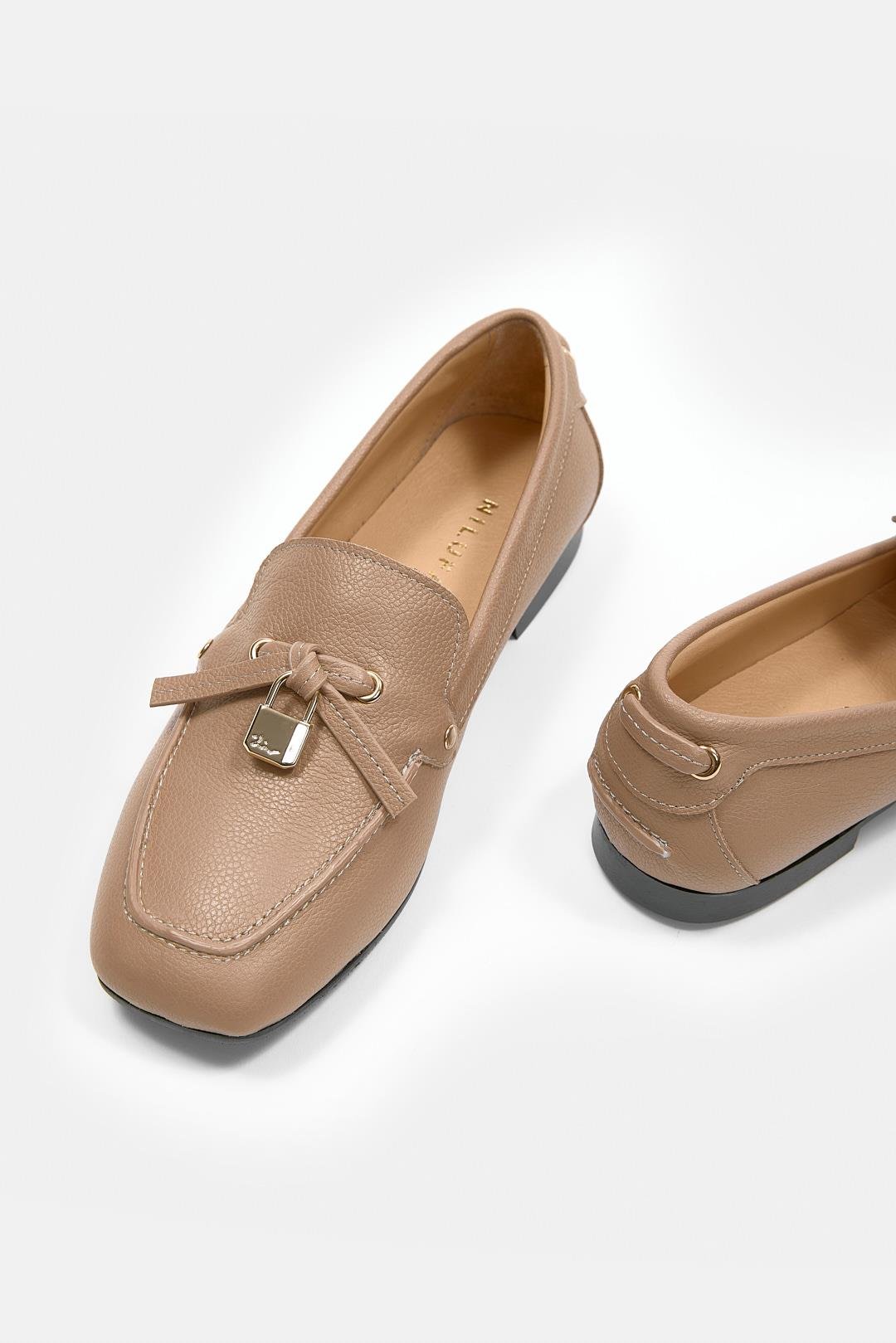 Mata Nude Hakiki Deri Kadın Loafer