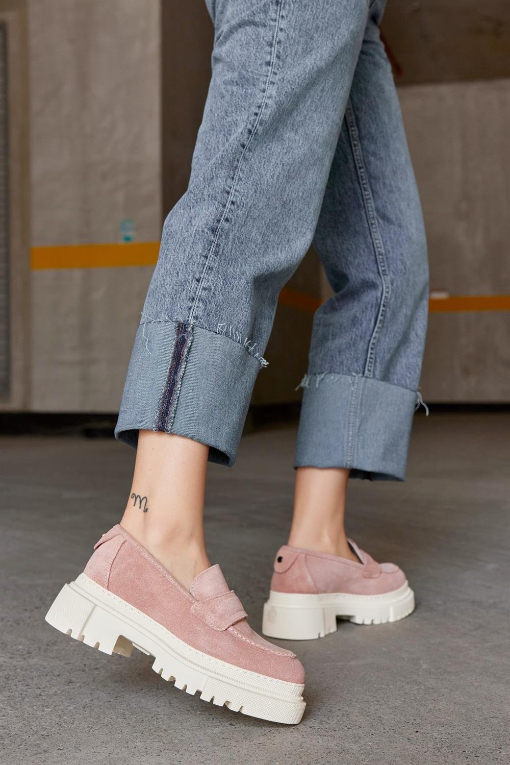 Matilda Women's Powder Pink Suede Loafers