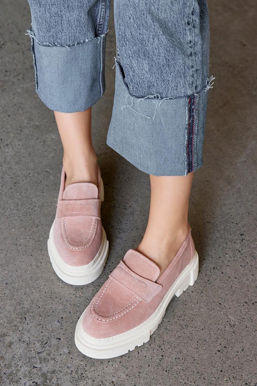 Matilda Women's Powder Pink Suede Loafers