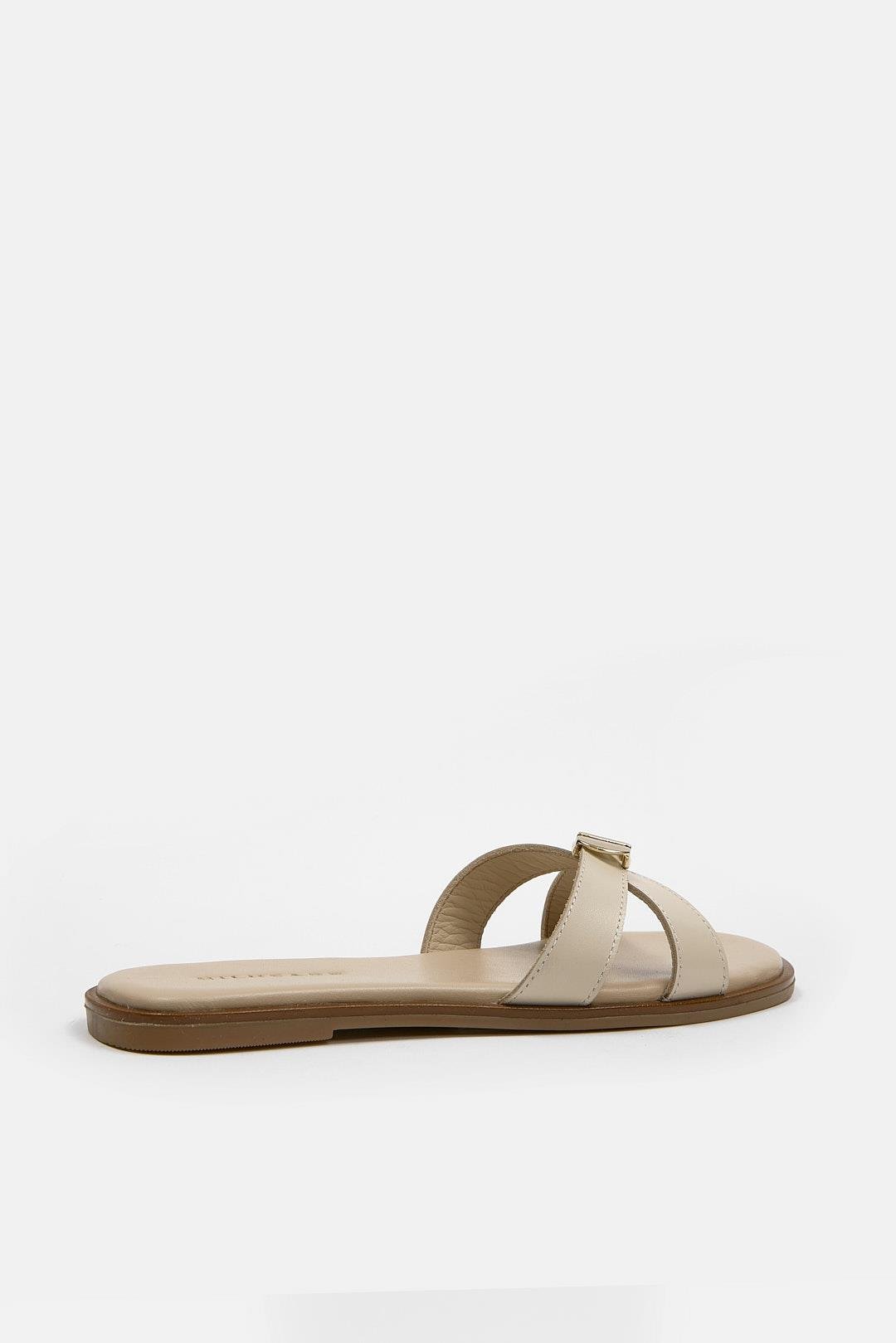 Mazzeo Bej Hakiki Deri Kadın Terlik