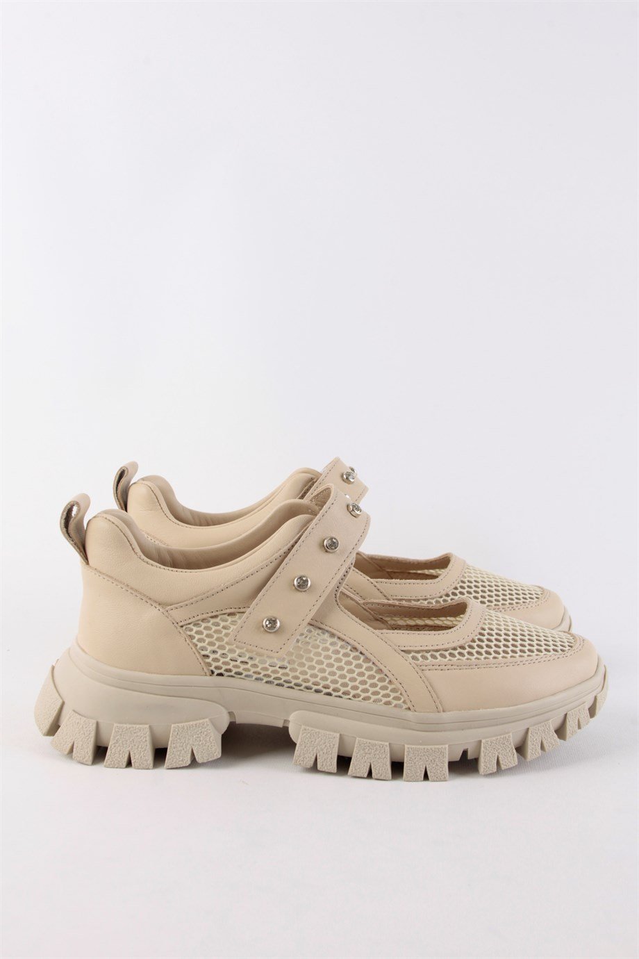 Melissa Bej Deri Taş Aksesuarlı Kadın Sandalet