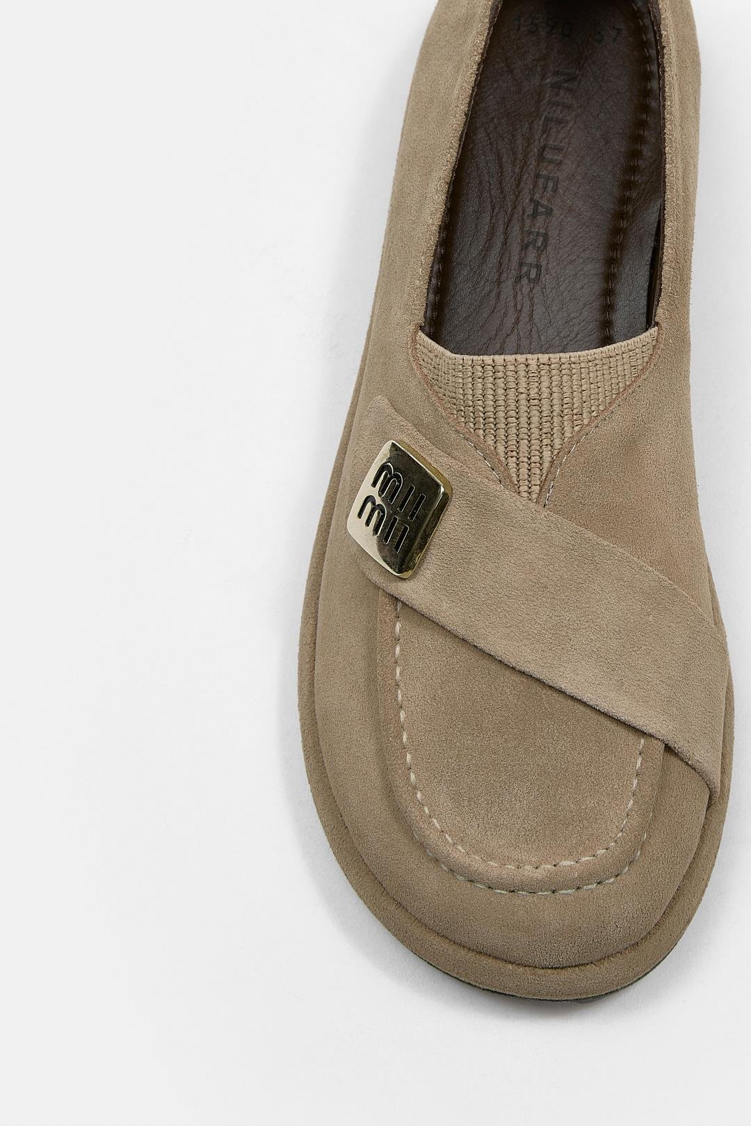 Mii Bej Hakiki Süet Kadın Loafer