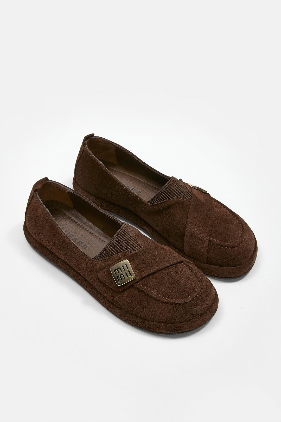 Mii Kahve Hakiki Süet Kadın Loafer