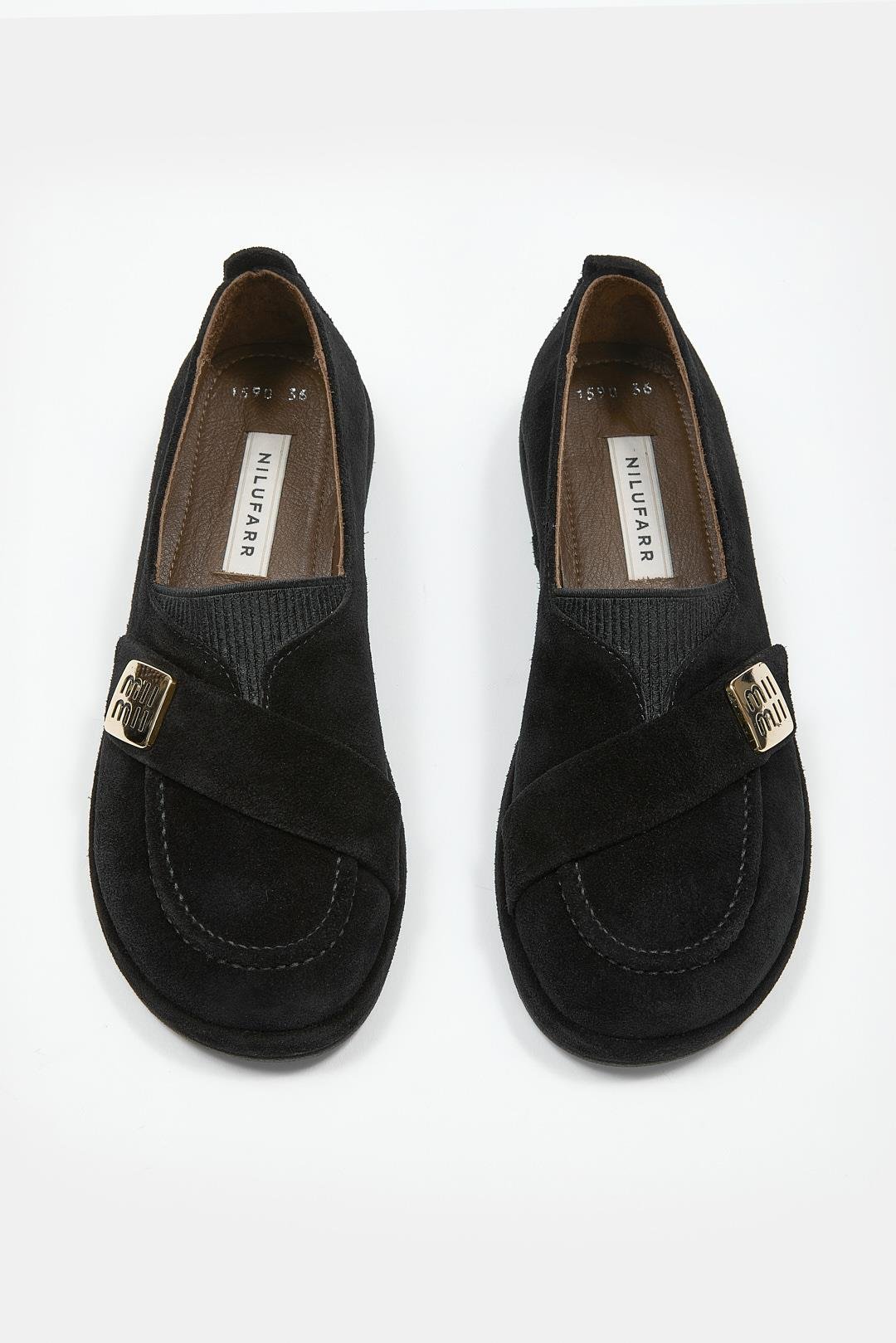 Mii Siyah Hakiki Süet Kadın Loafer