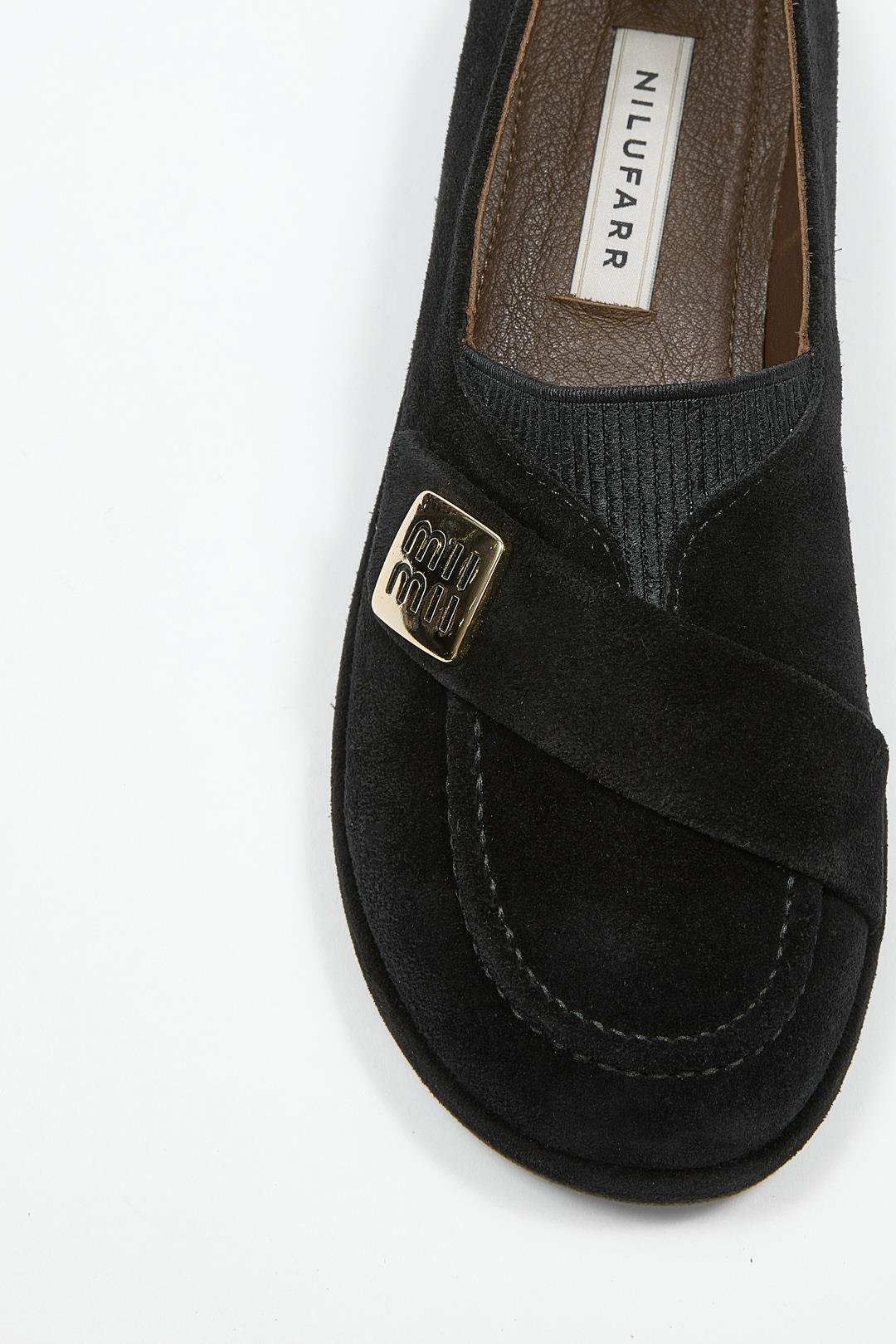 Mii Siyah Hakiki Süet Kadın Loafer