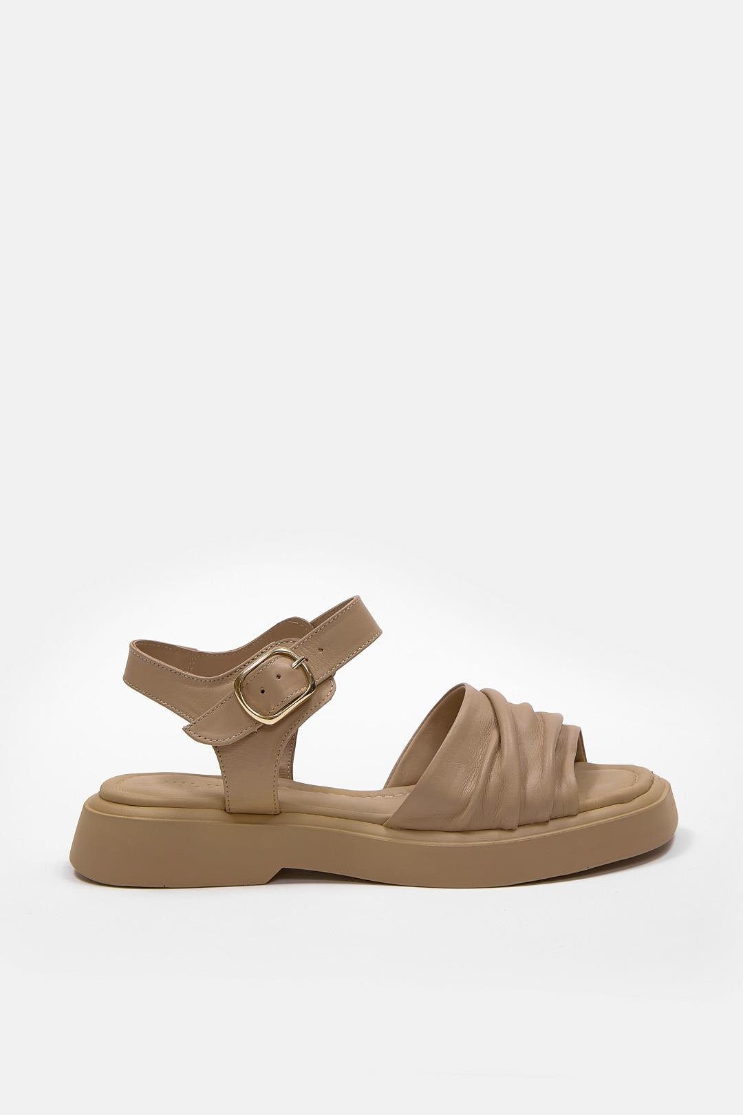 Miki Nude Hakiki Deri Kadın Sandalet