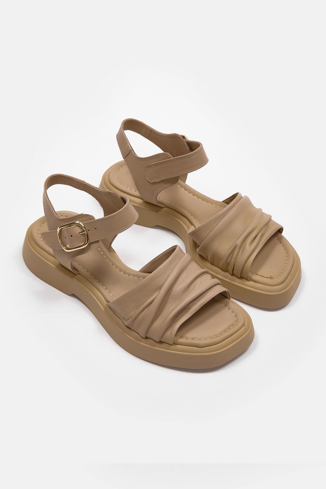 Miki Nude Hakiki Deri Kadın Sandalet