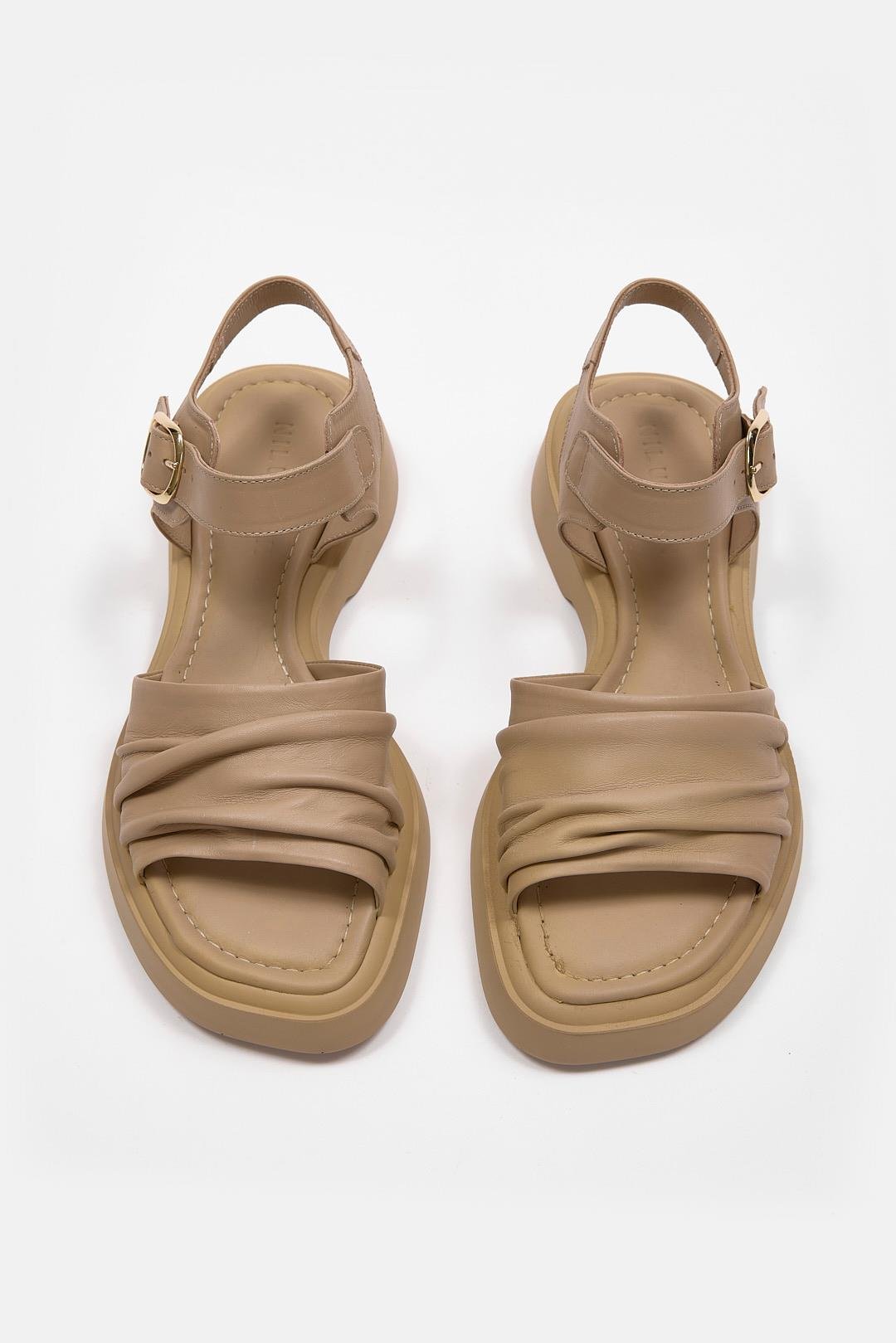 Miki Nude Hakiki Deri Kadın Sandalet