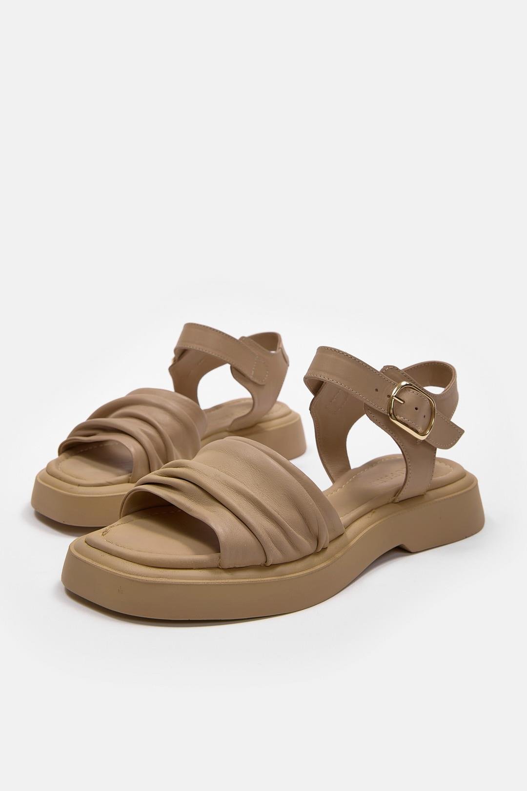 Miki Nude Hakiki Deri Kadın Sandalet