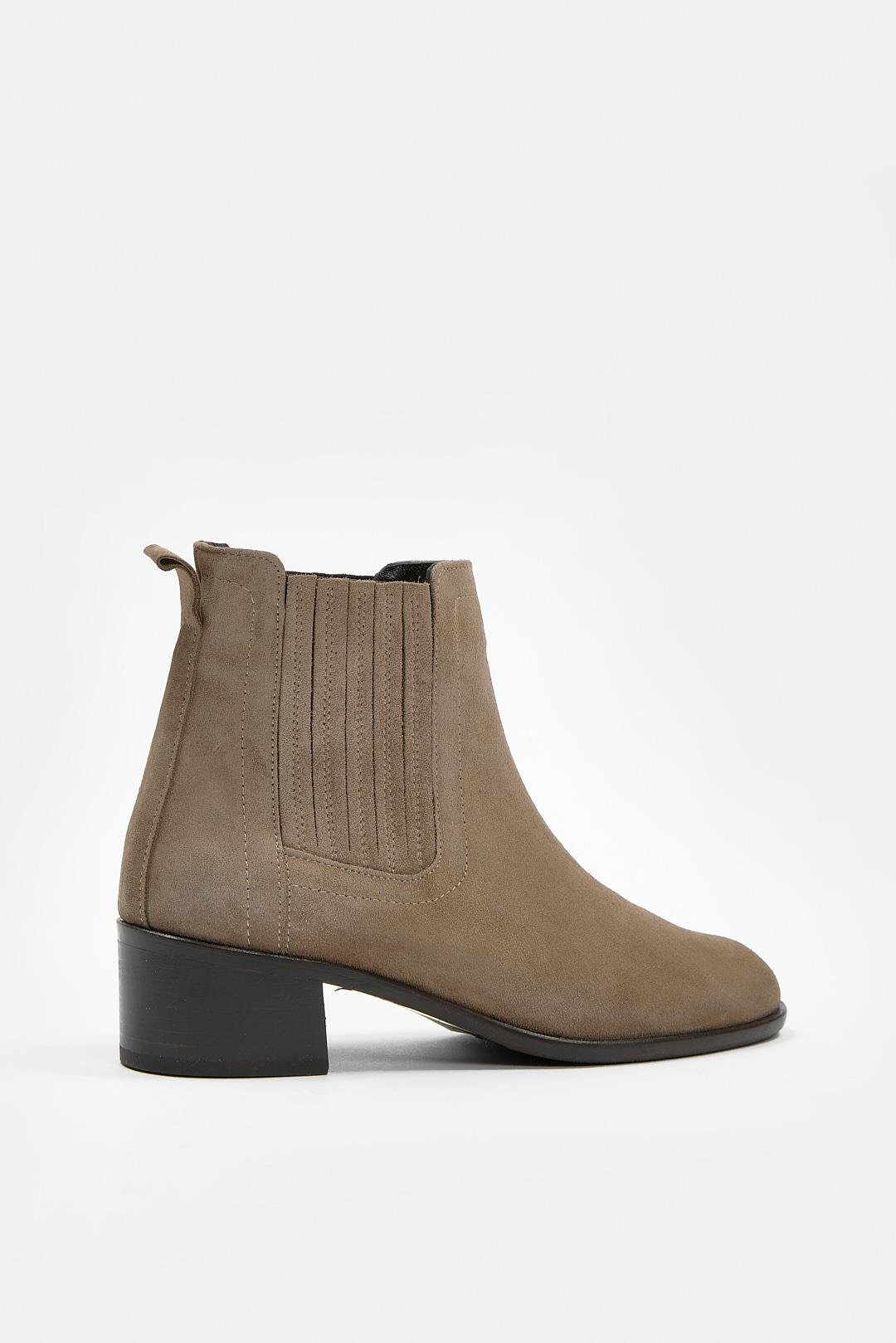 Milazzo Vizon Süet Hakiki Deri Kısa Topuklu Bot