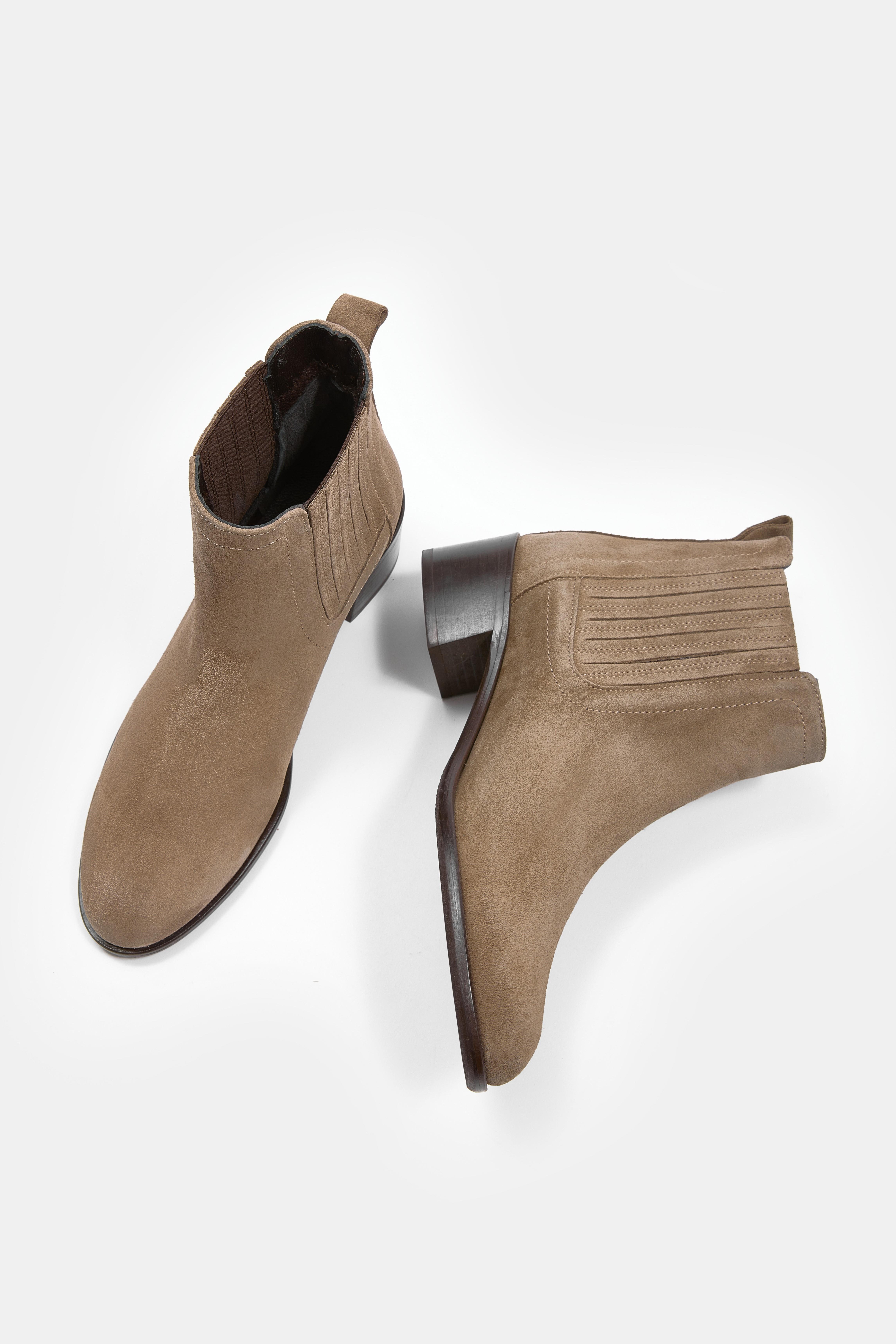 Milazzo Vizon Süet Hakiki Deri Kısa Topuklu Bot