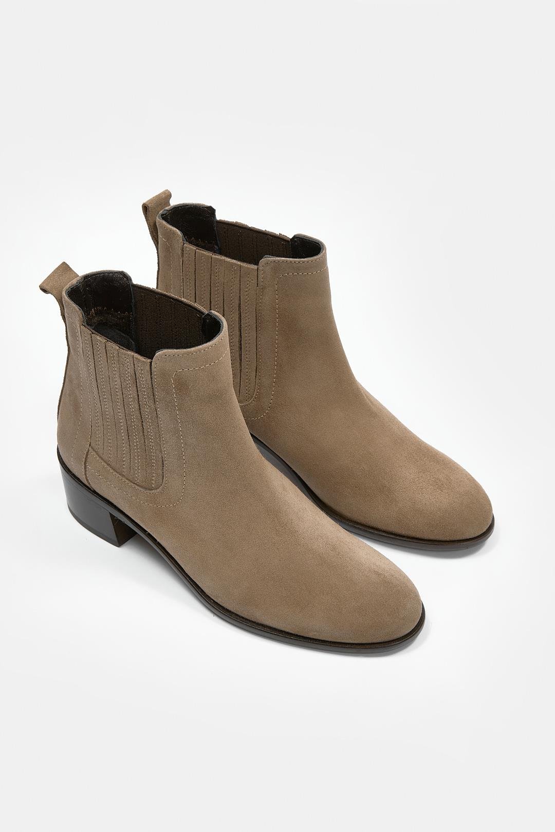 Milazzo Vizon Süet Hakiki Deri Kısa Topuklu Bot