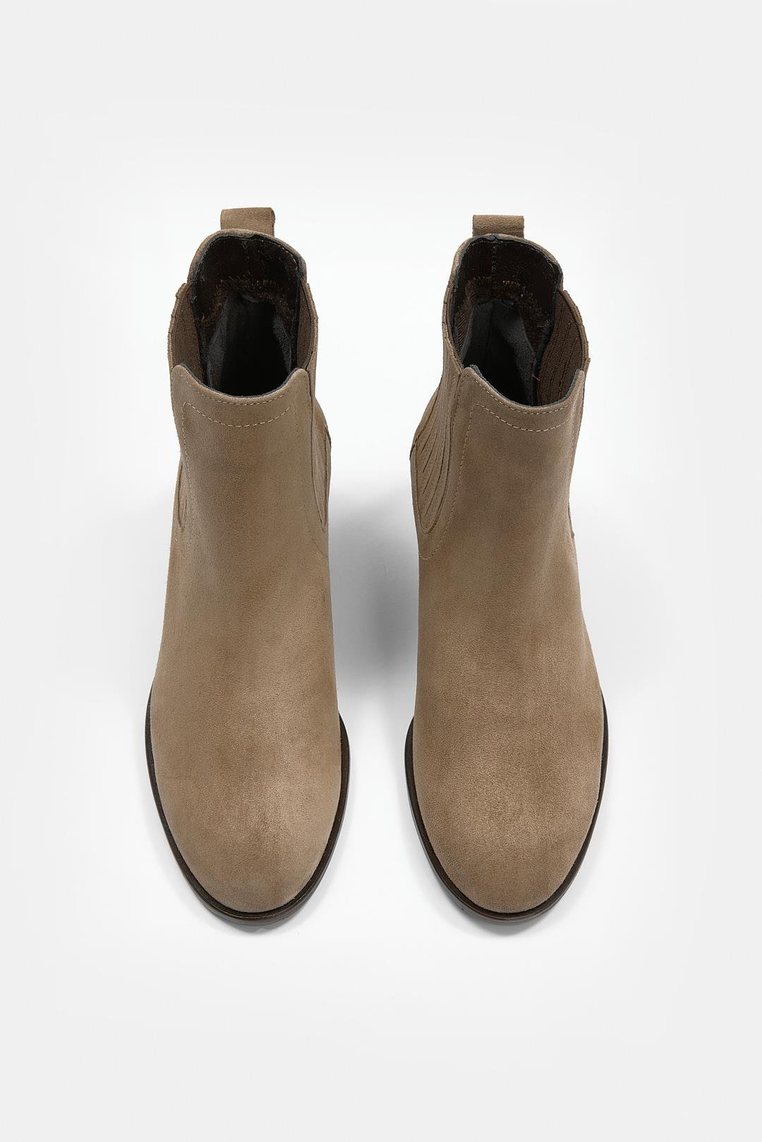 Milazzo Vizon Süet Hakiki Deri Kısa Topuklu Bot