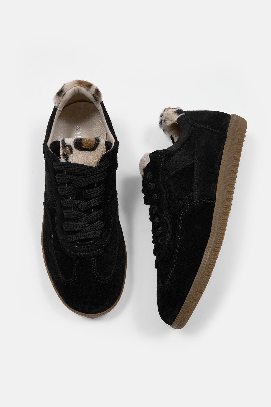 Mina Siyah Süet Hakiki Deri Kadın Sneaker