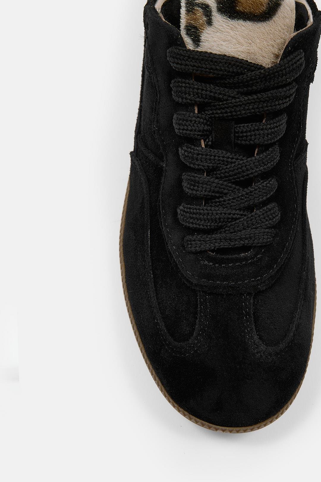 Mina Siyah Süet Hakiki Deri Kadın Sneaker