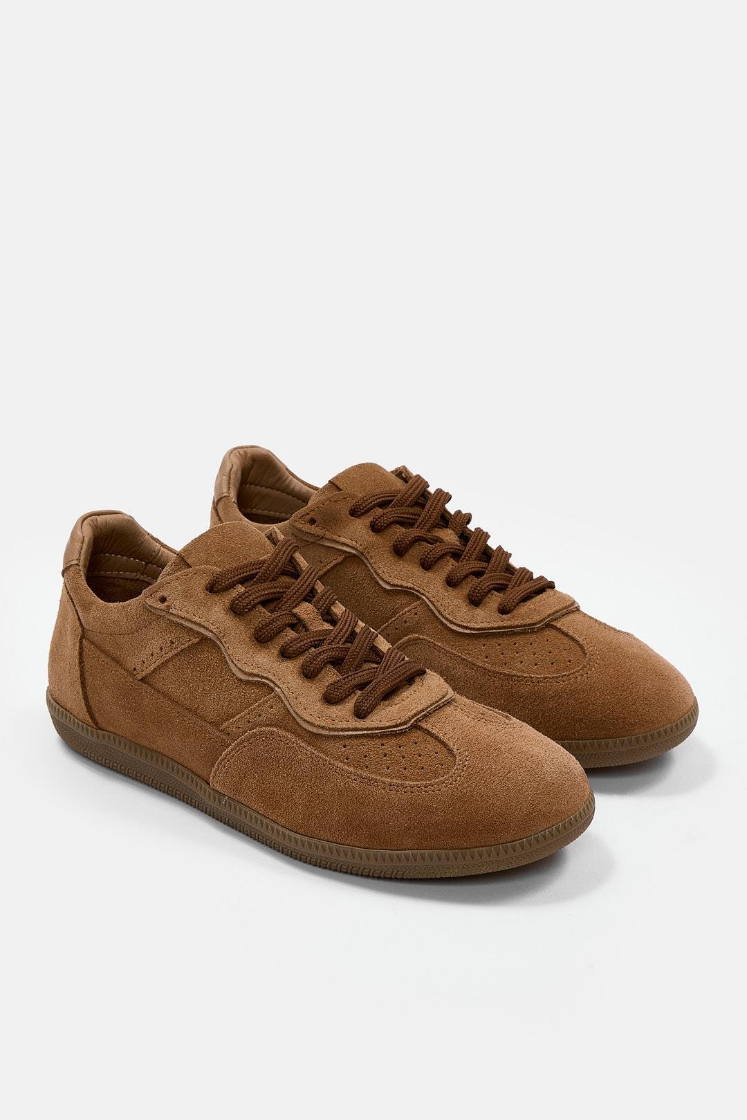 Mina Taba Süet Hakiki Deri Kadın Sneaker