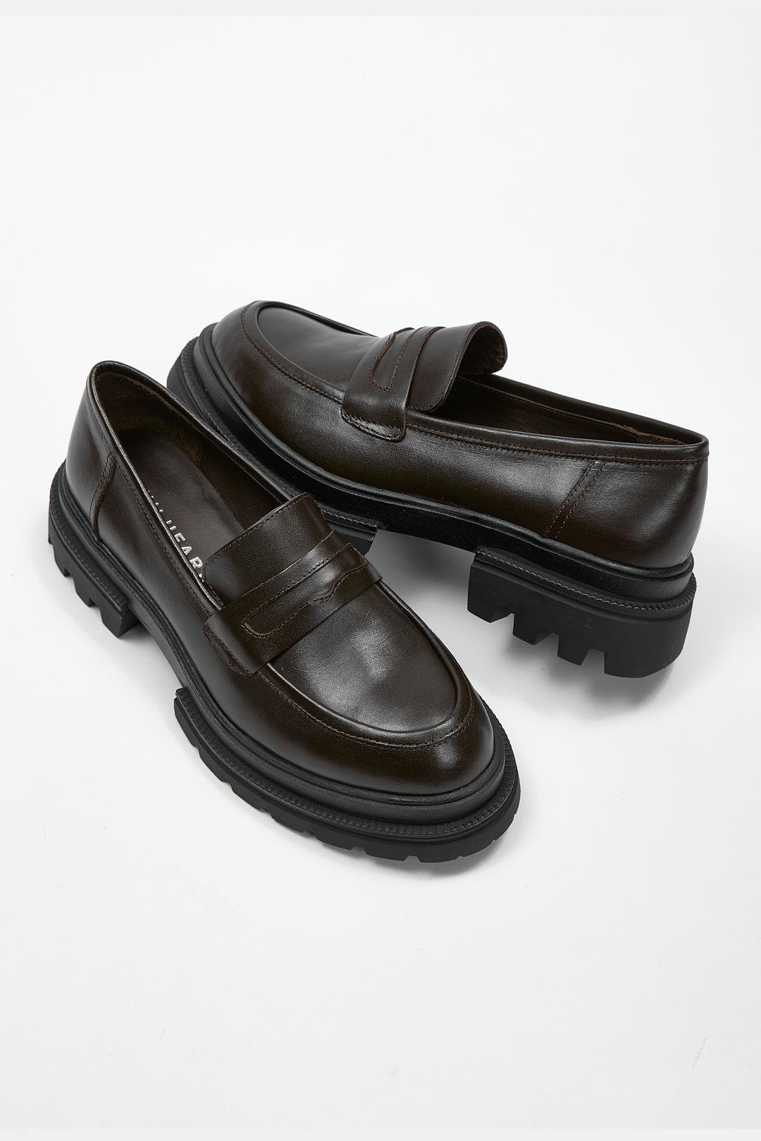 Minka Acı Kahve Hakiki Deri Kadın Loafer