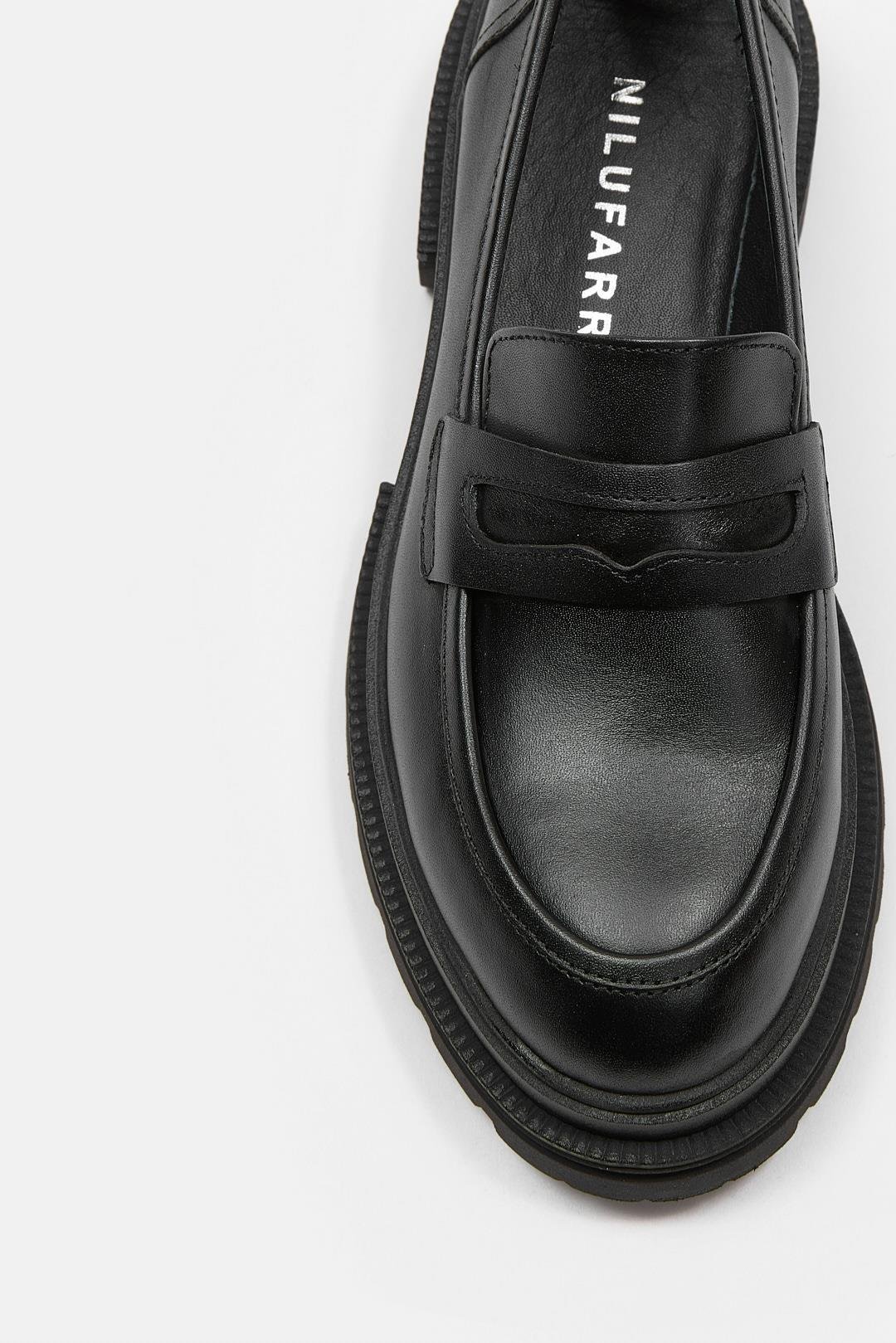 Minka Siyah Hakiki Deri Kadın Loafer