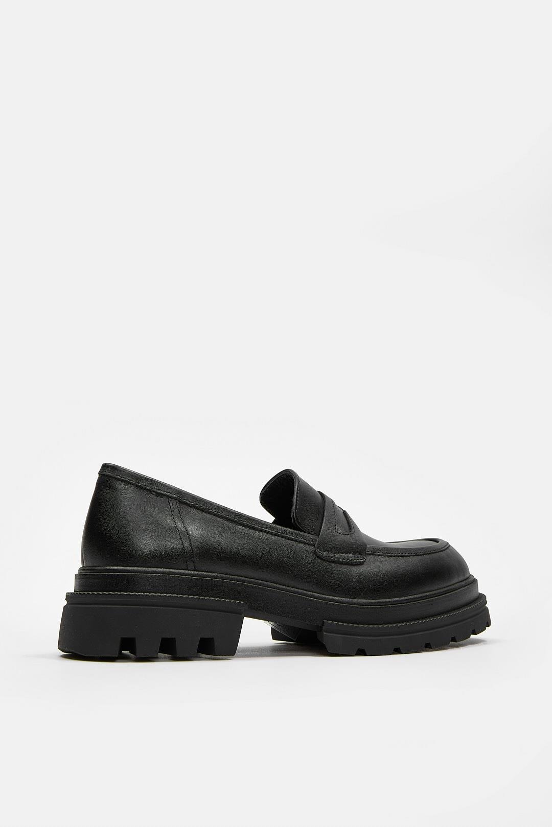 Minka Siyah Hakiki Deri Kadın Loafer