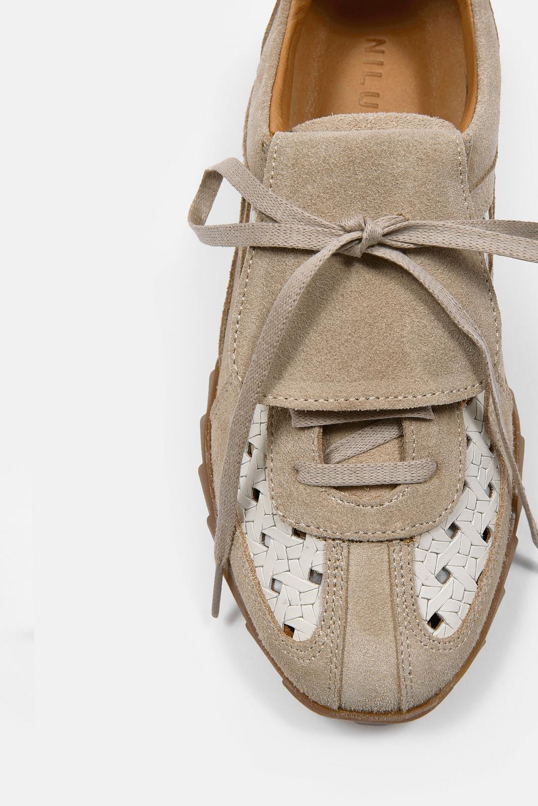 Minova Bej Hakiki Deri Kadın Sneaker