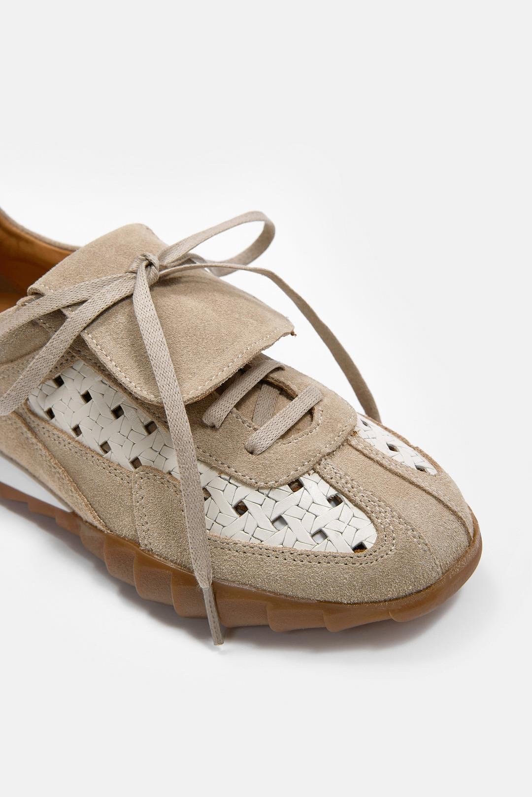 Minova Bej Hakiki Deri Kadın Sneaker