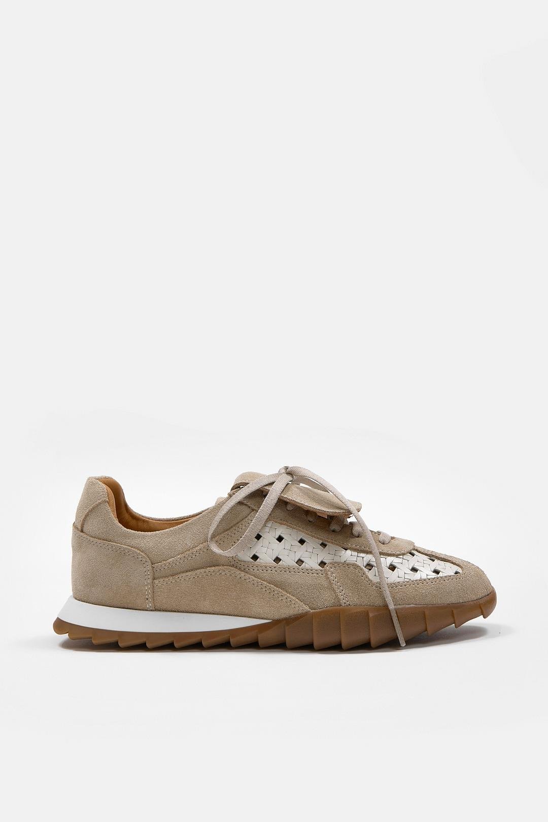 Minova Bej Hakiki Deri Kadın Sneaker