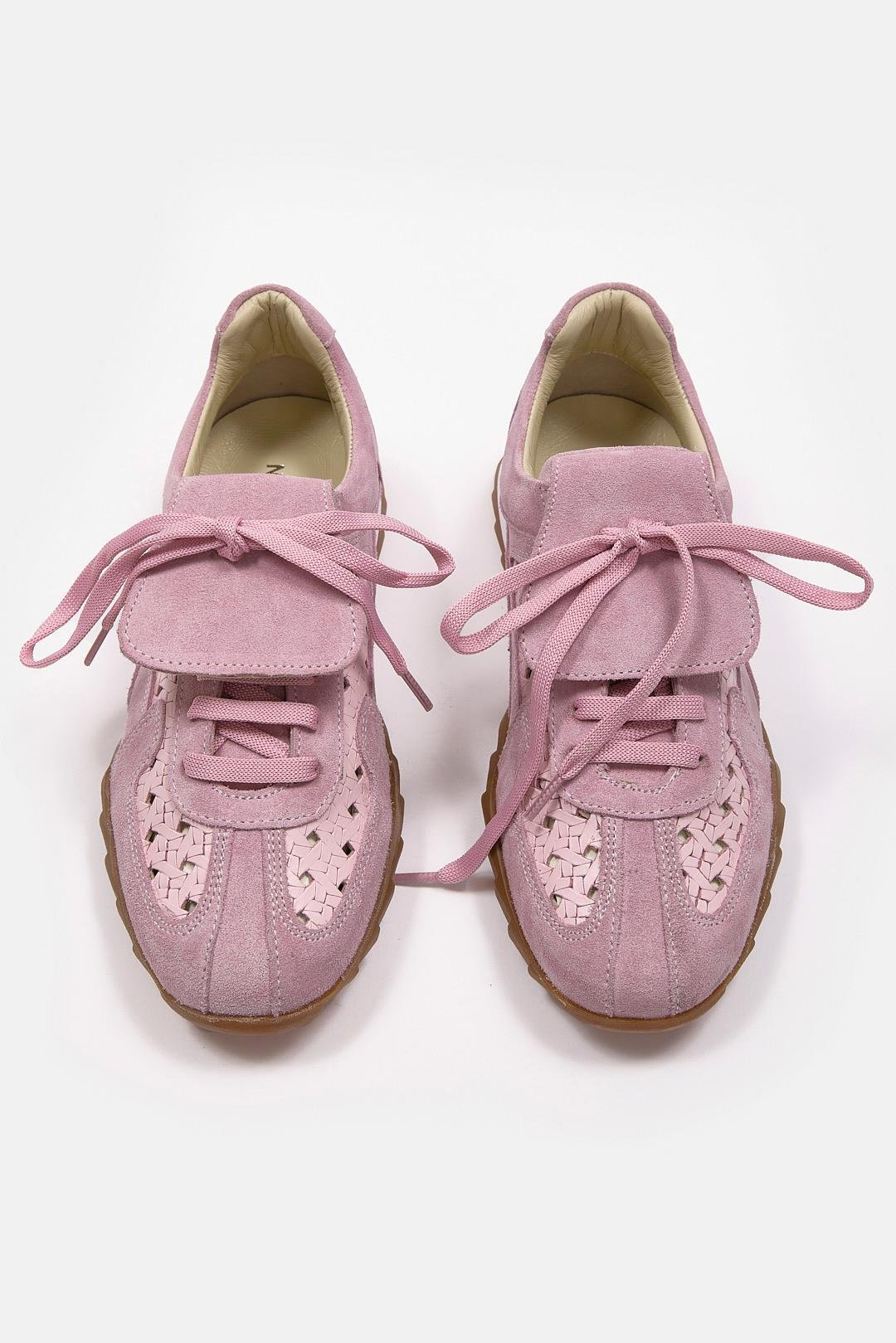 Minova Lila Hakiki Deri Kadın Sneaker